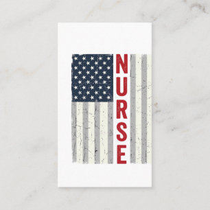 Verpleegster Amerikaanse Vlag Vintage Gravure Shir Visitekaartje