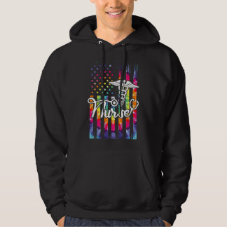 Verpleegster Amerikaanse Vlag VS Patriottische Tie Hoodie