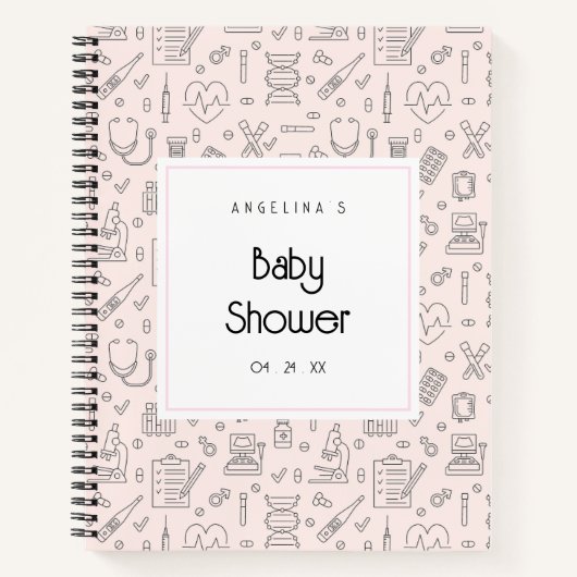 Verpleegster Baby shower Geschenklijst Notitieboek (Voorkant)