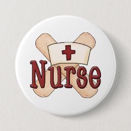 Verpleegster Bandage woord art knop Ronde Button 7,6 Cm
