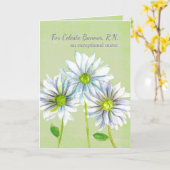 Verpleegster Bedankt Daisy Flowers gepersonaliseer Kaart (Gele Bloem)