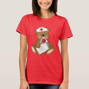 Verpleegster Beer Cartoon vrouwen t-shirt