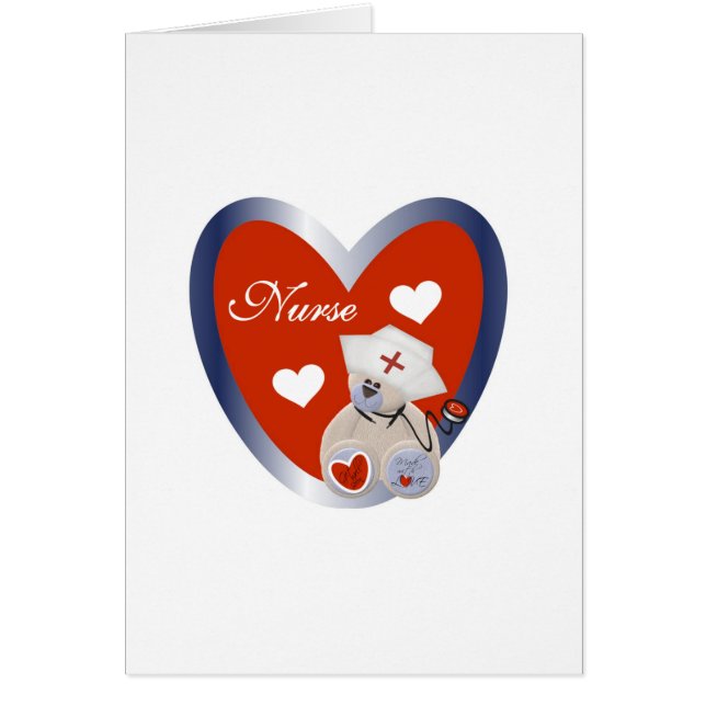 Verpleegster Beer Met Hart T-shirts en geschenken (Voorkant)