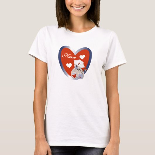 Verpleegster Beer Met Hart T-shirts en geschenken (Voorkant)