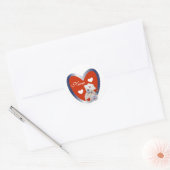 Verpleegster Beer Met Hart T-shirts en geschenken Ronde Sticker (Envelop)