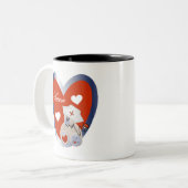 Verpleegster Beer Met Hart T-shirts en geschenken Tweekleurige Koffiemok (Voorkant links)