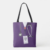 Verpleegster Beurs Paars Tote Bag (Achterkant)