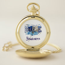 Verpleegster blauw vet glitterdier patroon, bloeme