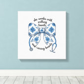 Verpleegster Bloem Boog Stethoscoop Vintage Gravur Canvas Afdruk (Insitu (Houten vloer))