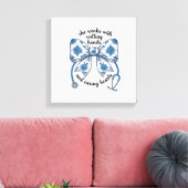 Verpleegster Bloem Boog Stethoscoop Vintage Gravur Canvas Afdruk (Insitu (Woonkamer))
