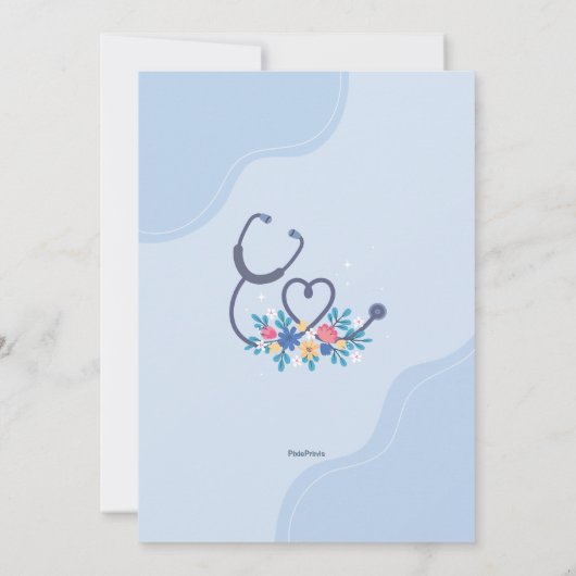 Verpleegster Bloemen Bedankt uitnodiging (Achterkant)