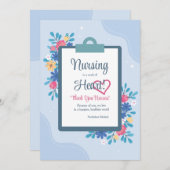 Verpleegster Bloemen Bedankt uitnodiging (Voorkant / Achterkant)