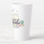 Verpleegster Bloementuin Jouw Naam Latte Mok (Voorkant)