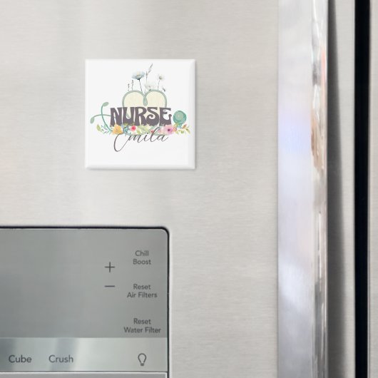 Verpleegster Bloementuin Jouw Naam Magneet (Insitu (Koelkast))