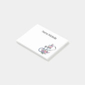 Verpleegster Bloemige Stethoscoop Bureaublokjes Ca Post-it® Notes (Schuin)