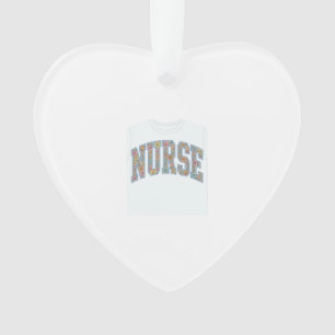 Verpleegster Bloemrijke Varsity Lettering Shirt On Ornament