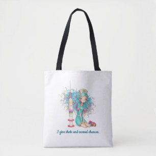 Verpleegster boodschappentas. Ik geef injecties en Tote Bag