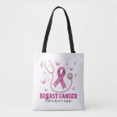 Verpleegster borstkanker bewustzijn scrub tote bag (Voorkant)