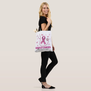 Verpleegster borstkanker bewustzijn scrub tote bag