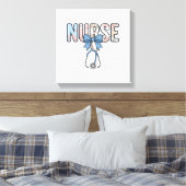 Verpleegster Bow Stethoscoop Vintage Bloem Canvas Afdruk (Insitu (Slaapkamer))
