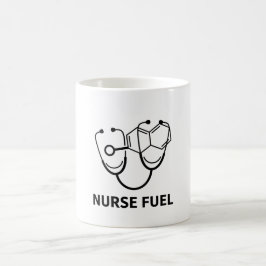 Verpleegster Brandstof Cafeïne Molecuul Stethoscoo Koffiemok