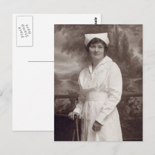  verpleegster briefkaart (Voorkant / Achterkant)