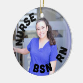 Verpleegster BSN RN fotocirkel Keramisch Ornament (Links)