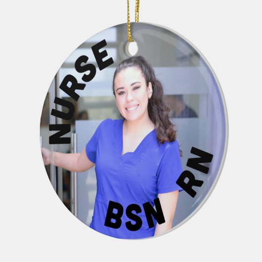 Verpleegster BSN RN fotocirkel Keramisch Ornament (Links)