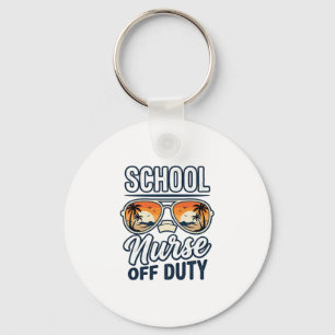 Verpleegster buiten dienst Vintage zonnebril shirt Sleutelhanger