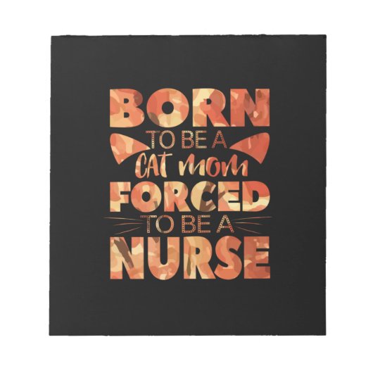 Verpleegster Cadeau | Geboren Om Een Kattenmoeder  Notitieblok (Voorkant)