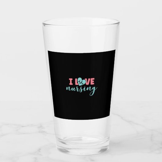 Verpleegster Cadeau | Ik hou van Verpleging Glas (Voorkant)