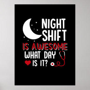 Verpleegster Cadeau Nachtdienst Is Geweldig Poster