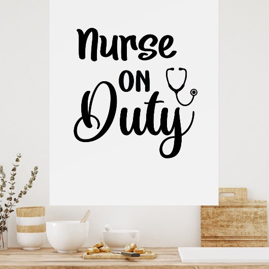 Verpleegster Cadeau Verpleegster Aan Het Werk Poster (Keuken)