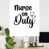 Verpleegster Cadeau Verpleegster Aan Het Werk Poster (Thuiskantoor)