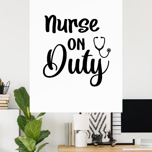 Verpleegster Cadeau Verpleegster Aan Het Werk Poster (Thuiskantoor)