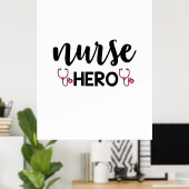 Verpleegster Cadeau Verpleegster Held Poster (Thuiskantoor)