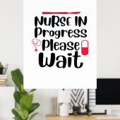 Verpleegster Cadeau Verpleegster Is Aan Het Werken Poster (Thuiskantoor)