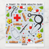 Verpleegster Cadeau Wijn Etiket (Enkel label)