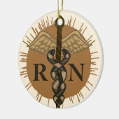 Verpleegster Caduceus Keramisch Ornament (Links)