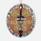 Verpleegster Caduceus Keramisch Ornament (Links)
