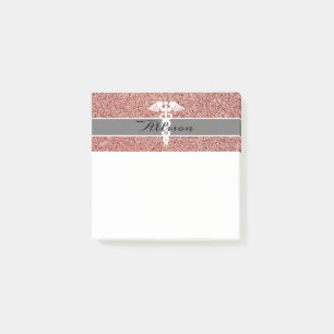 Verpleegster Caduceus Roos Goud Roze Glitter Post-it® Notes