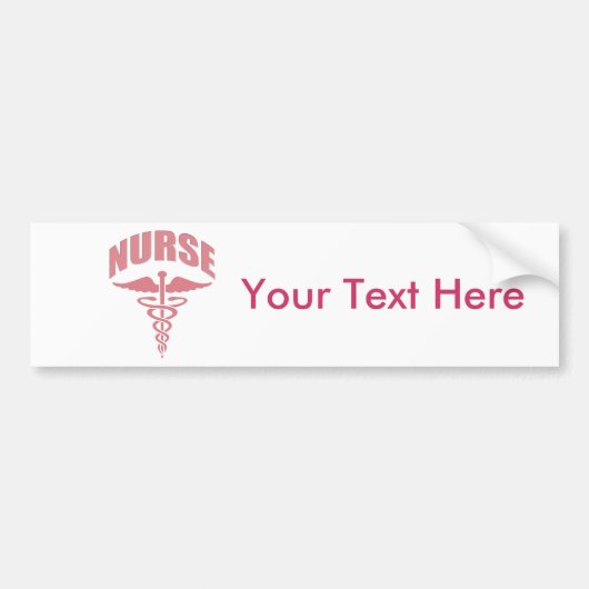 Verpleegster Caduceus Rose Bumpersticker (Voorkant)