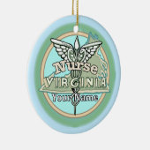 Verpleegster Caduceus Virginia Keramisch Ornament (Rechts)