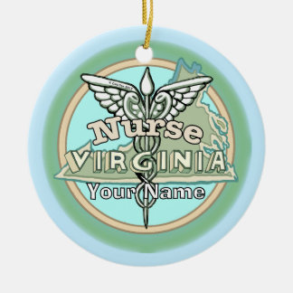 Verpleegster Caduceus Virginia Keramisch Ornament