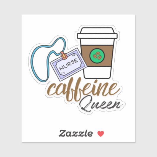 Verpleegster Cafeïne Queen Waterdicht Sticker (Vel)