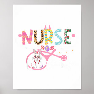 Verpleegster Casemanager Paashaas Ei Stethoscoop Poster