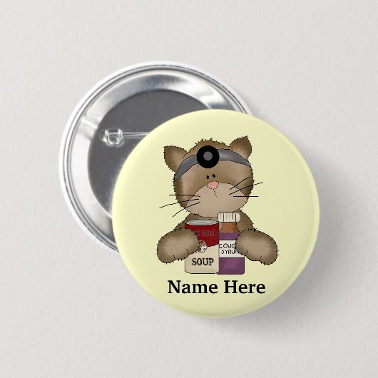 Verpleegster Cat Button (Voorkant /achterkant)