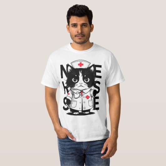 Verpleegster Cat Lover T-shirt (Voorkant volledig)