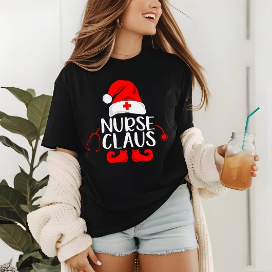 Verpleegster Claus Kerst Feestdagen Stethoscoop Gr Tri-Blend Shirt
