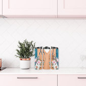 Verpleegster Comfort: Bloemen Scrubs met Stethosco Thermosbeker